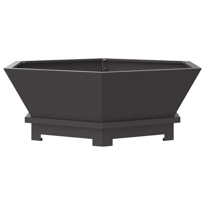Fire Pit Black 75 x 75 x 28 cm Weathering Steel