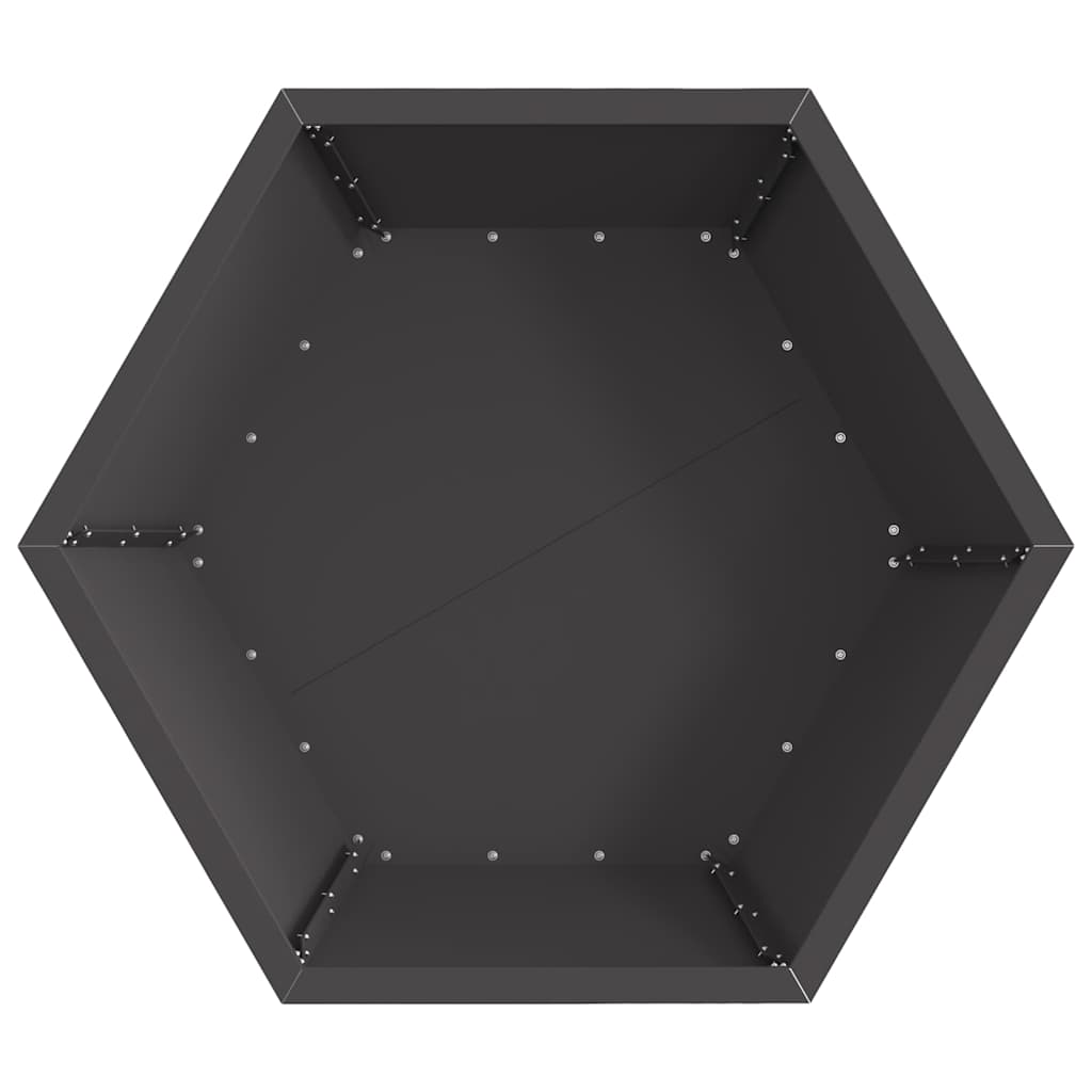 Fire Pit Black 75 x 75 x 28 cm Weathering Steel