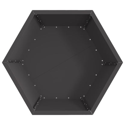 Fire Pit Black 75 x 75 x 28 cm Weathering Steel