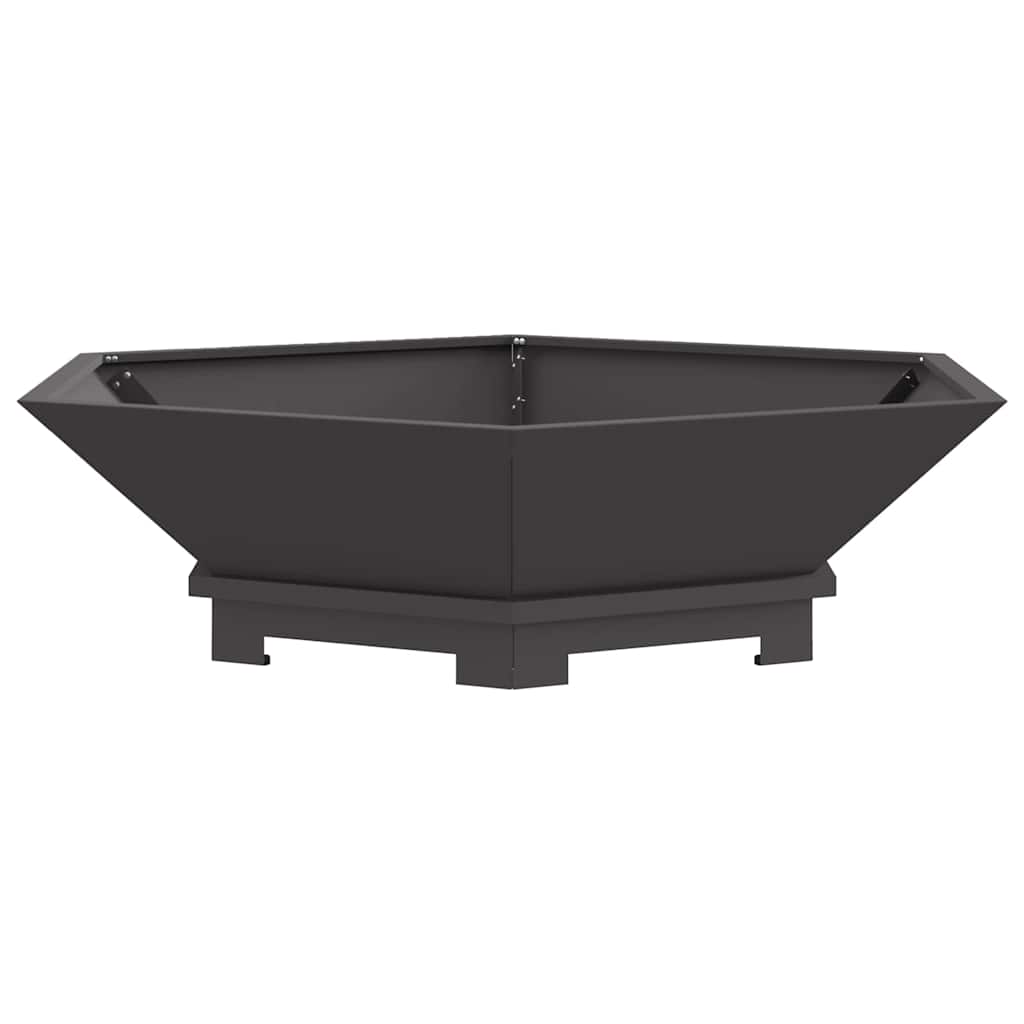 Fire Pit Black 39.37 x 39.37 x 11.02 in Steel