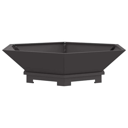 Fire Pit Black 39.37 x 39.37 x 11.02 in Steel