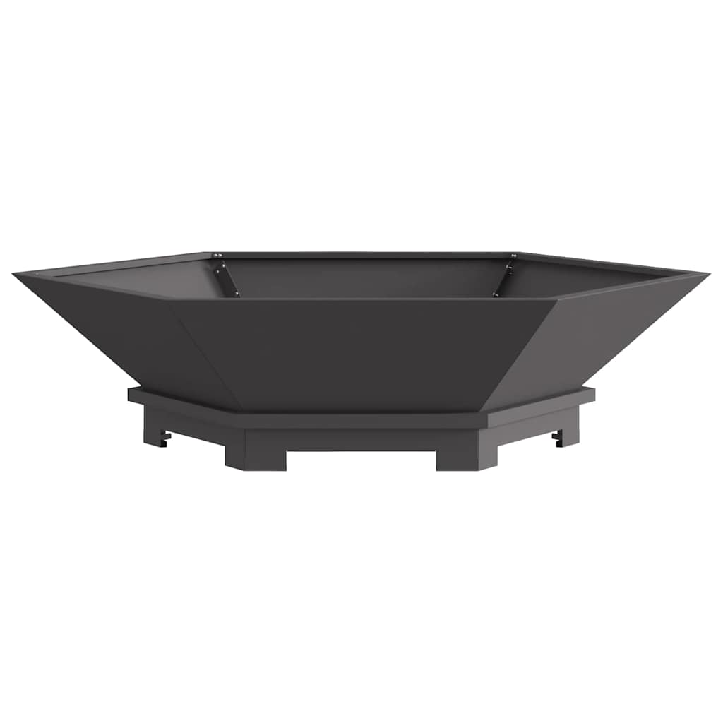 Fire Pit Black 39.37 x 39.37 x 11.02 in Steel
