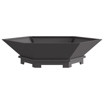 Fire Pit Black 39.37 x 39.37 x 11.02 in Steel