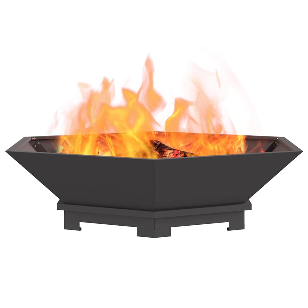 Fire Pit Black 39.37 x 39.37 x 11.02 in Steel