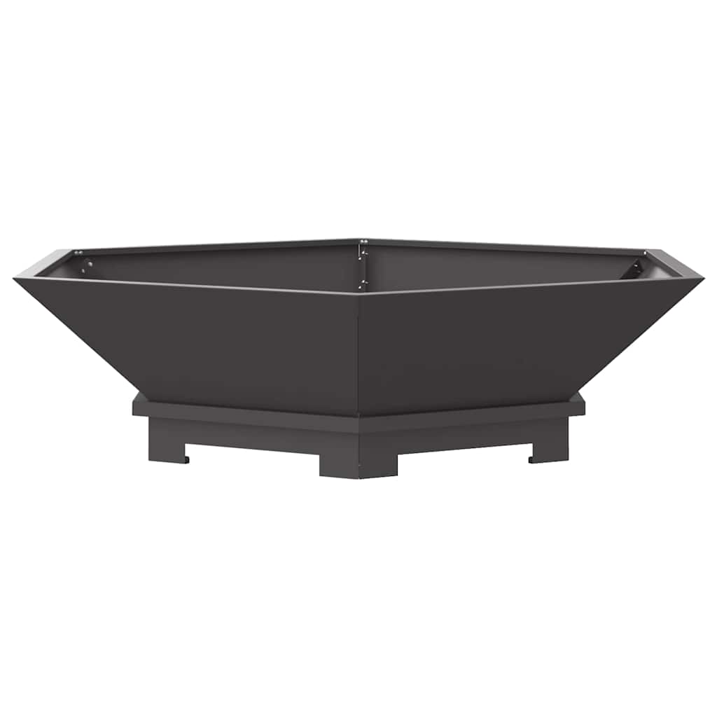 Fire Pit Black 39.37 x 39.37 x 11.02 in Steel