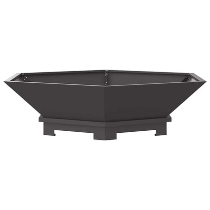 Fire Pit Black 39.37 x 39.37 x 11.02 in Steel