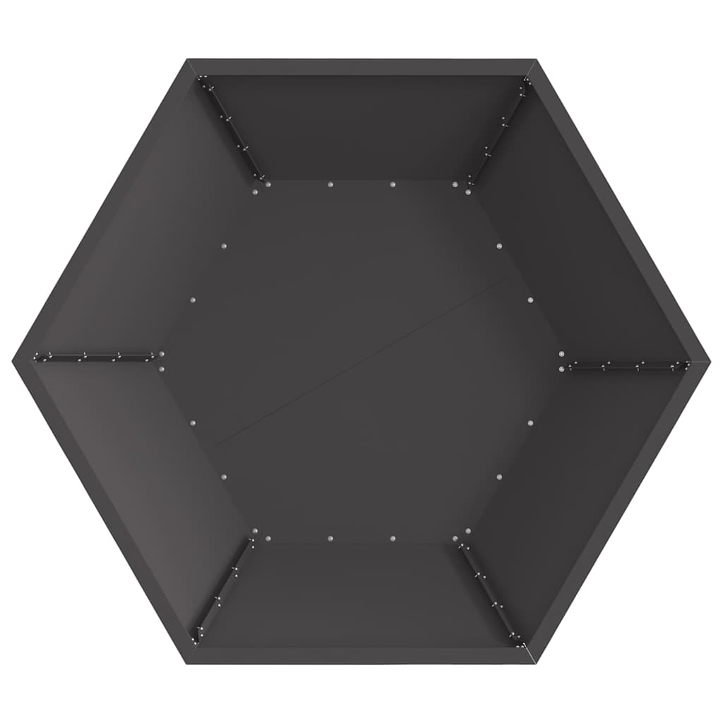 Fire Pit Black 39.37 x 39.37 x 11.02 in Steel