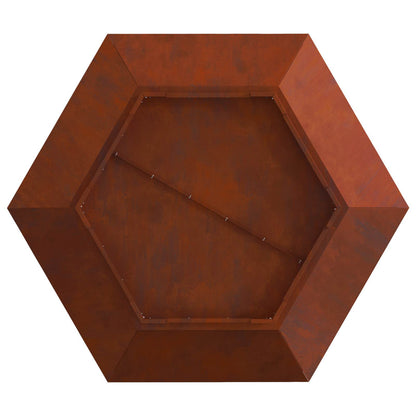 Fire Pit Brown 100 x 100 x 28 cm Weathering Steel