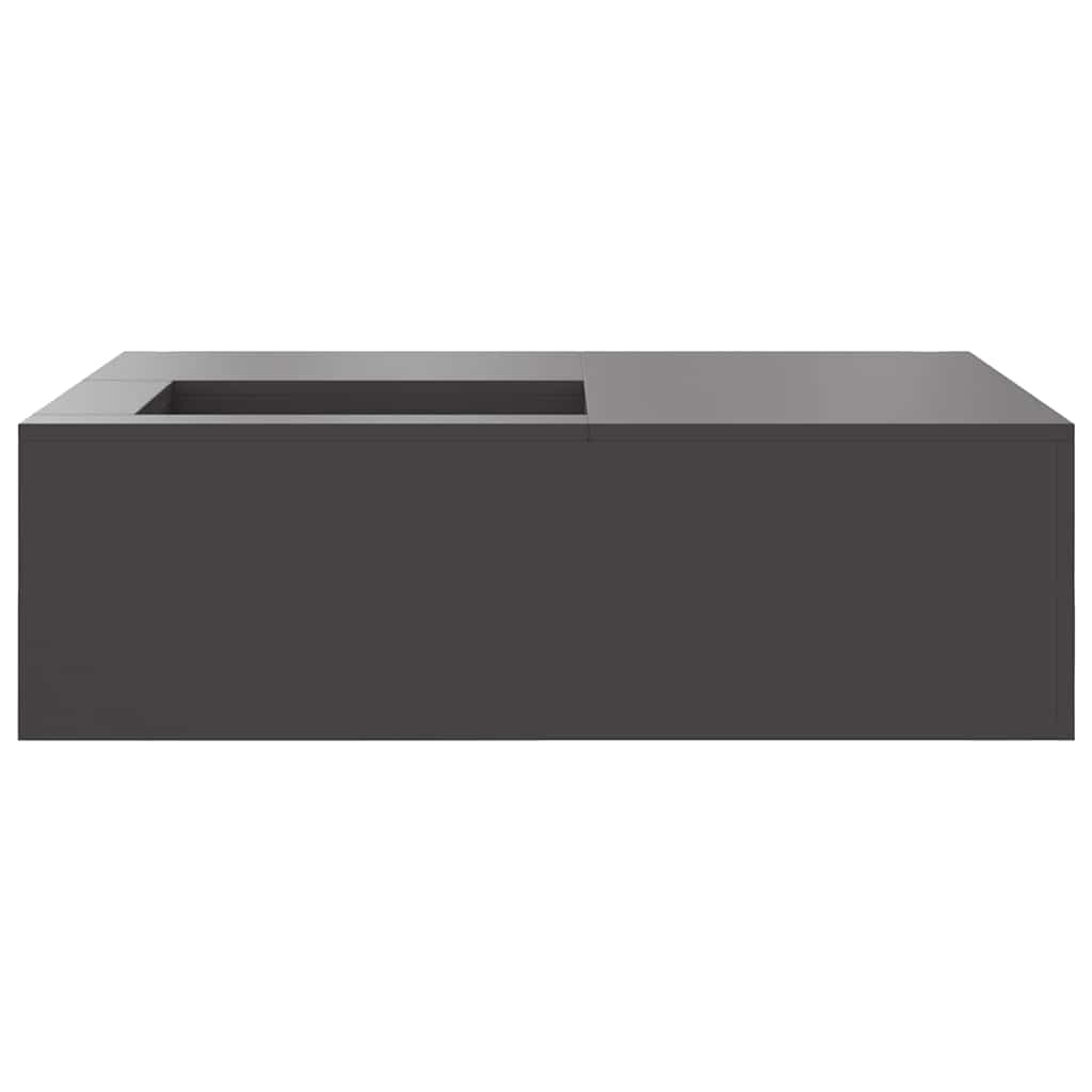 Fire Pit Black 100 x 100 x 30 cm Weathering Steel