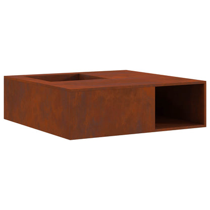 Fire Pit Rusty 100 x 100 x 30 cm Weathering Steel