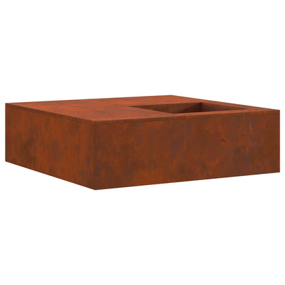Fire Pit Rusty 100 x 100 x 30 cm Weathering Steel