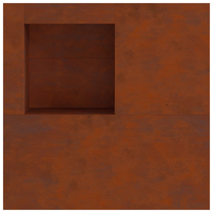 Fire Pit Rusty 100 x 100 x 30 cm Weathering Steel