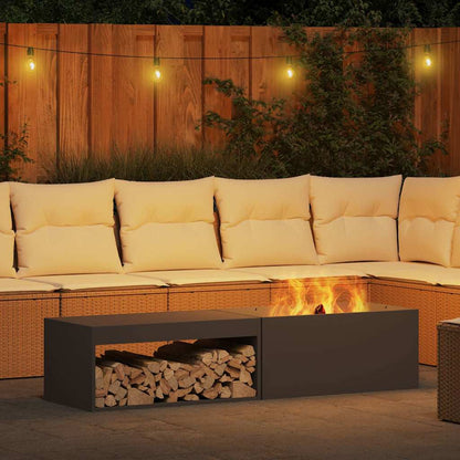 Fire Pit Black 62.99 x 17.72 x 13.78 in Steel