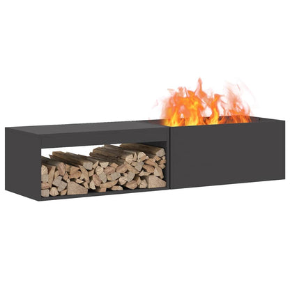 Fire Pit Black 62.99 x 17.72 x 13.78 in Steel