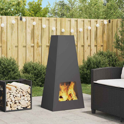 Fire Pit Black 50 x 35 x 100 cm Weathering Steel