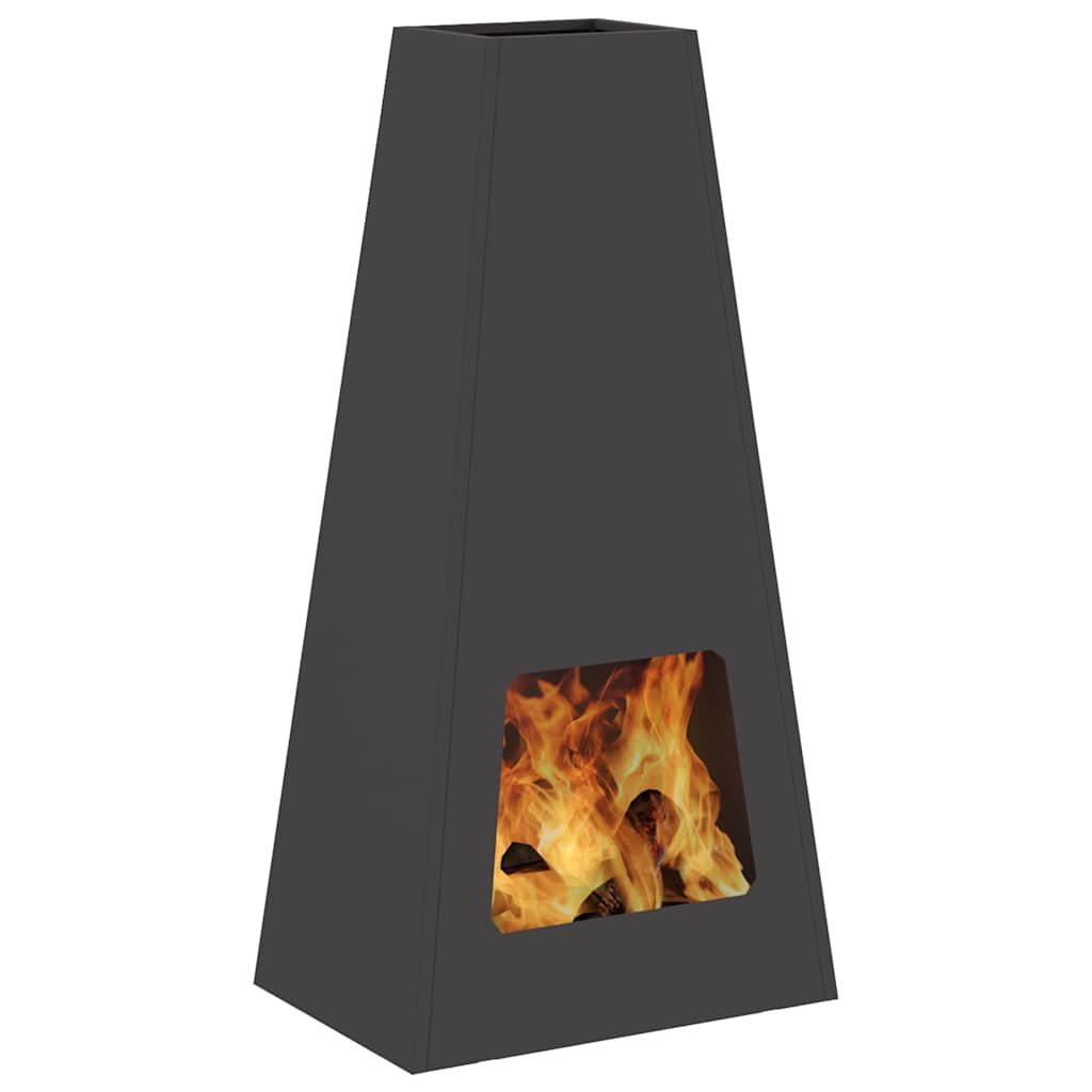Fire Pit Black 50 x 35 x 100 cm Weathering Steel