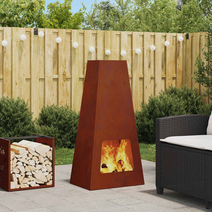 Fire Pit Rusty 50 x 35 x 100 cm Weathering Steel