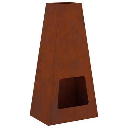 Fire Pit Rusty 50 x 35 x 100 cm Weathering Steel