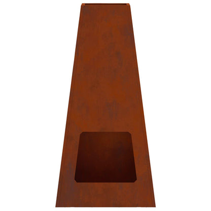 Fire Pit Rusty 50 x 35 x 100 cm Weathering Steel
