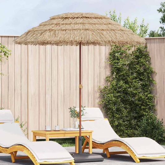 Beach Parasol Brown Ø 160 x 196 cm Steel