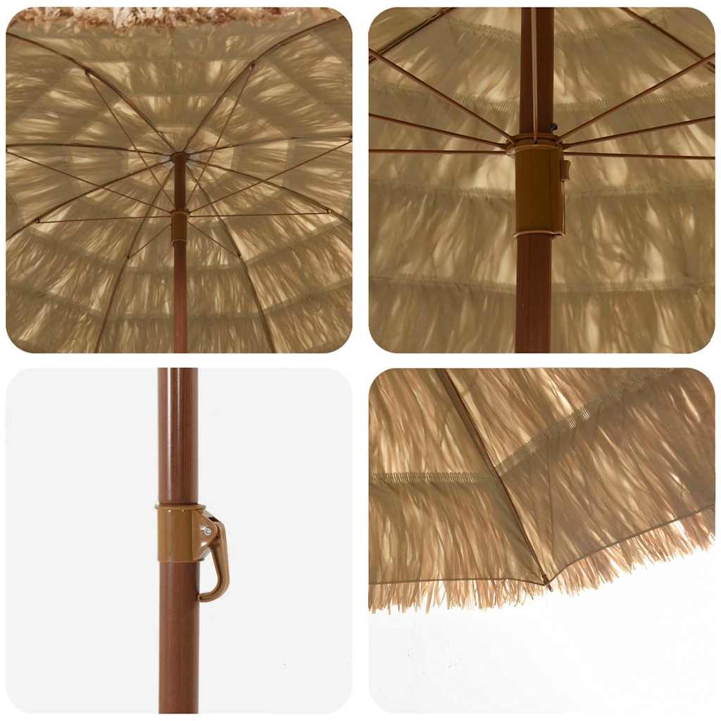 Beach Parasol Brown Ø 206 x 209.5 cm Steel
