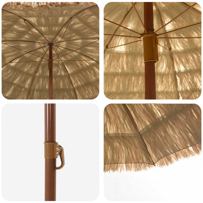 Beach Parasol 255 x 255 x 255 cm Polyester and Steel Natural