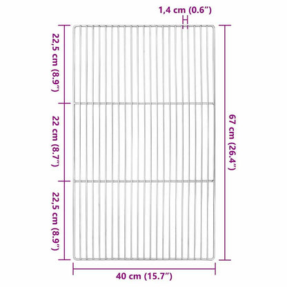 Grill Grate Silver 67 x 40 cm Stainless Steel