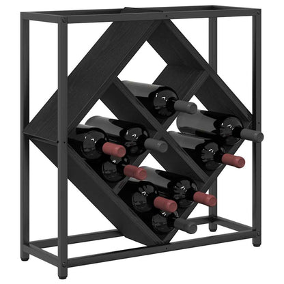 Wine Rack Black Oak 51 x 18 x 52.5 cm Engineered Wood