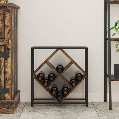 Wine Rack Smoked Oak 51 x 18 x 52.5 cm Engineered Wood