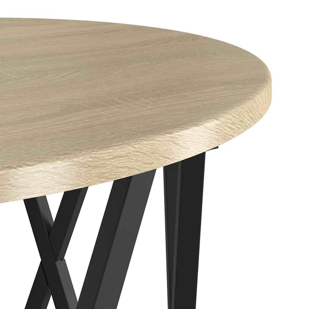 Side Table 2 pcs Sonoma Oak Engineered Wood and Steel