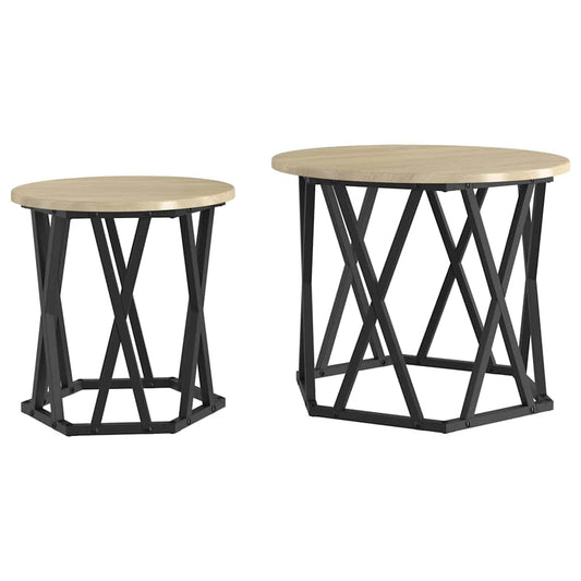 Side Table 2 pcs Sonoma Oak 50 x 50 x 40 cm