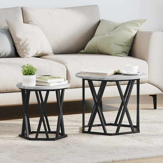 Side Table 2 pcs Grey Sonoma 50 x 50 x 40 cm