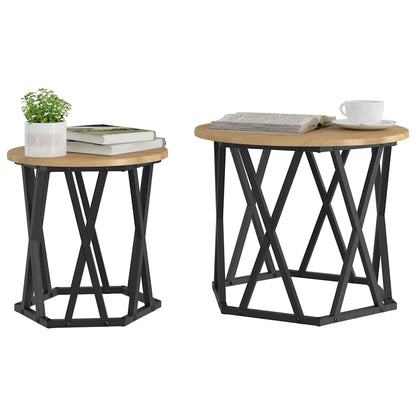 Side Table 2 pcs Artisan Oak 50 x 50 x 40 cm