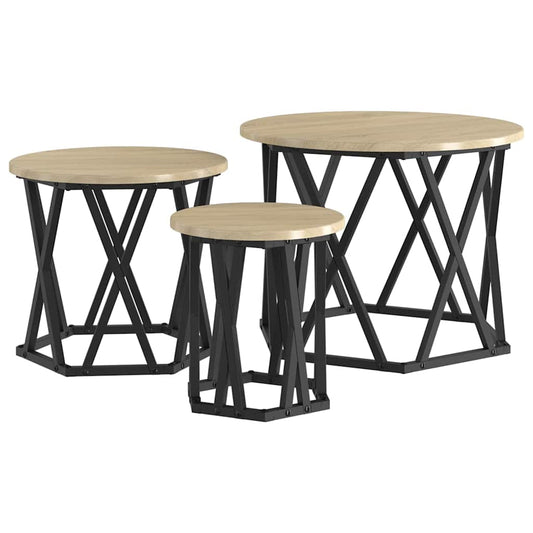 Nesting Side Table 3 pcs Sonoma Oak 53 x 53 x 40 cm