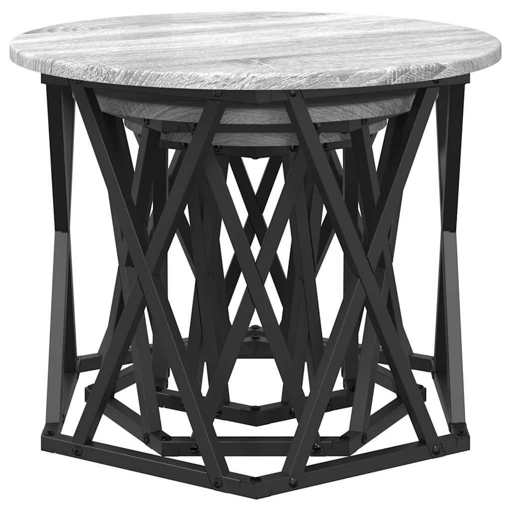 Nesting Side Table 3 pcs Grey Sonoma 53 x 53 x 40 cm