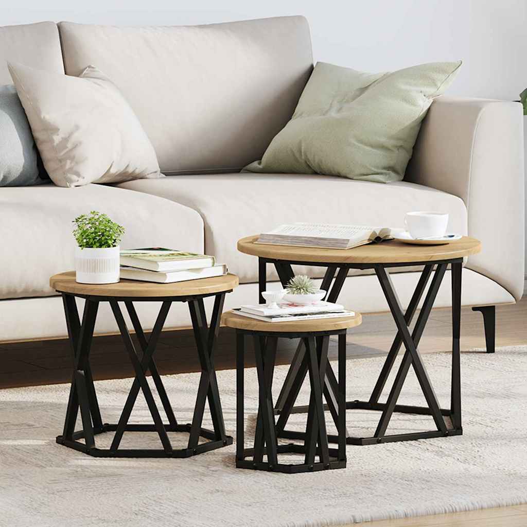 Nesting Side Table 3 pcs Artisan Oak 53 x 53 x 40 cm