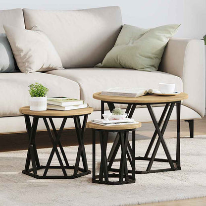 Nesting Side Table 3 pcs Artisan Oak 53 x 53 x 40 cm