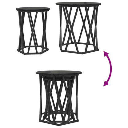 Coffee Table 2 pcs Black oak 50 x 50 x 50 cm