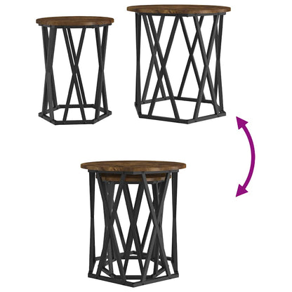 Coffee Table 2 pcs Smoked oak 50 x 50 x 50 cm