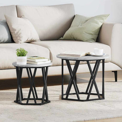 Coffee Table 2 pcs Grey sonoma 50 x 50 x 50 cm