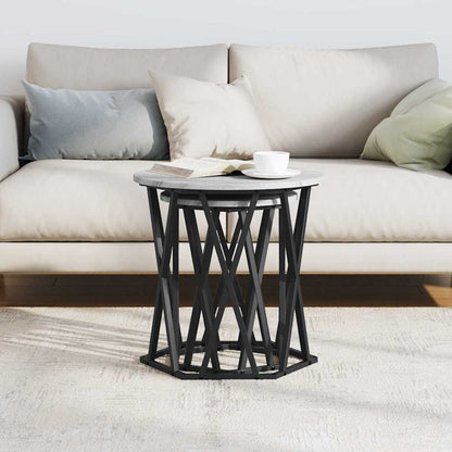 Coffee Table 2 pcs Grey sonoma 50 x 50 x 50 cm