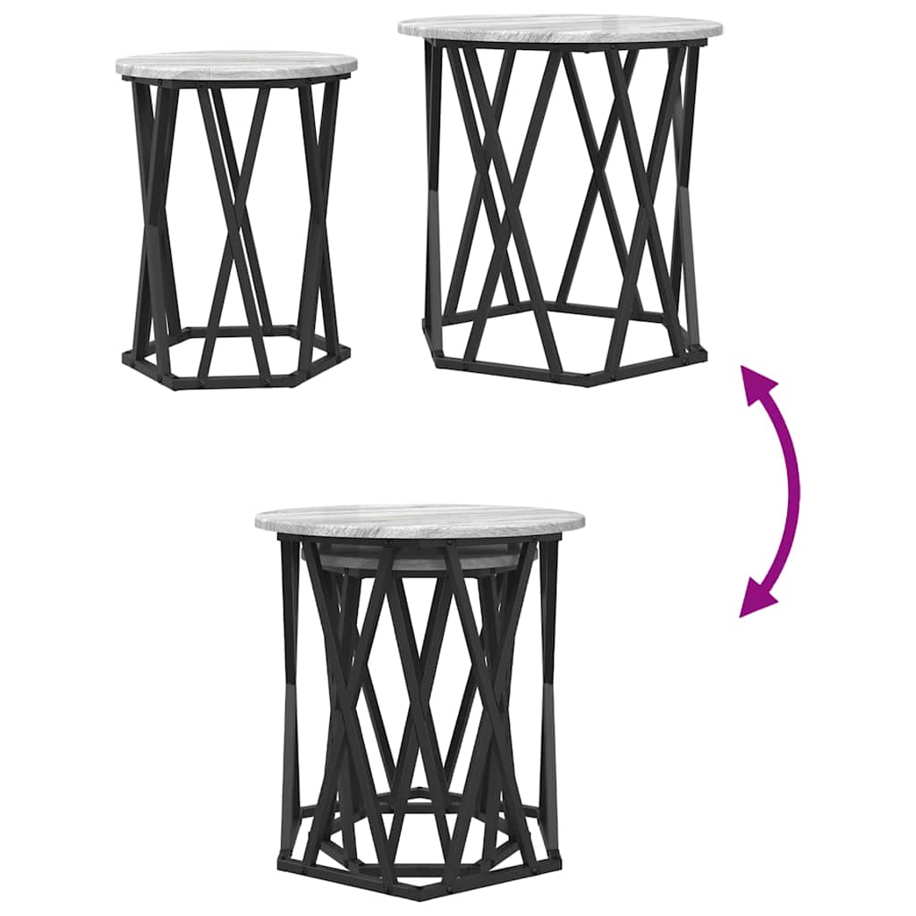 Coffee Table 2 pcs Grey sonoma 50 x 50 x 50 cm