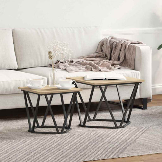 Side Table Set 2 pcs Sonoma Oak 50 x 50 x 40 cm