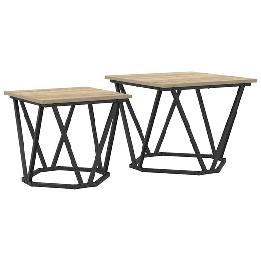 Side Table Set 2 pcs Sonoma Oak 50 x 50 x 40 cm