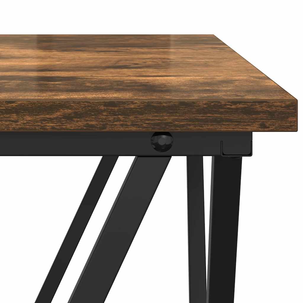 Side Table Set 2 pcs Smoked Oak Engineered Wood and Steel