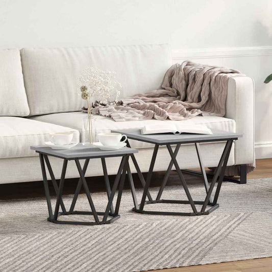 Side Table Set 2 pcs Grey Sonoma 50 x 50 x 40 cm