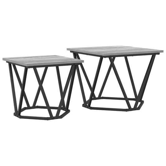 Side Table Set 2 pcs Grey Sonoma 50 x 50 x 40 cm
