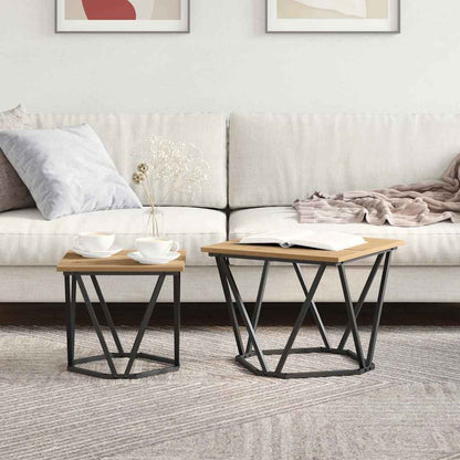 Side Table Set 2 pcs Artisan Oak 50 x 50 x 40 cm