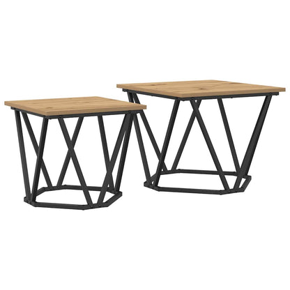 Side Table Set 2 pcs Artisan Oak 50 x 50 x 40 cm
