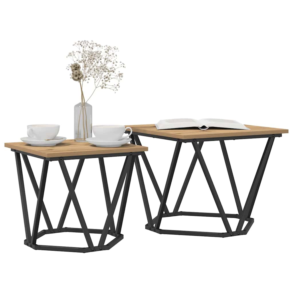 Side Table Set 2 pcs Artisan Oak 50 x 50 x 40 cm